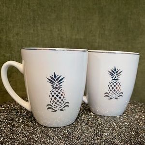 Set of Godinger Pineapple Mugs